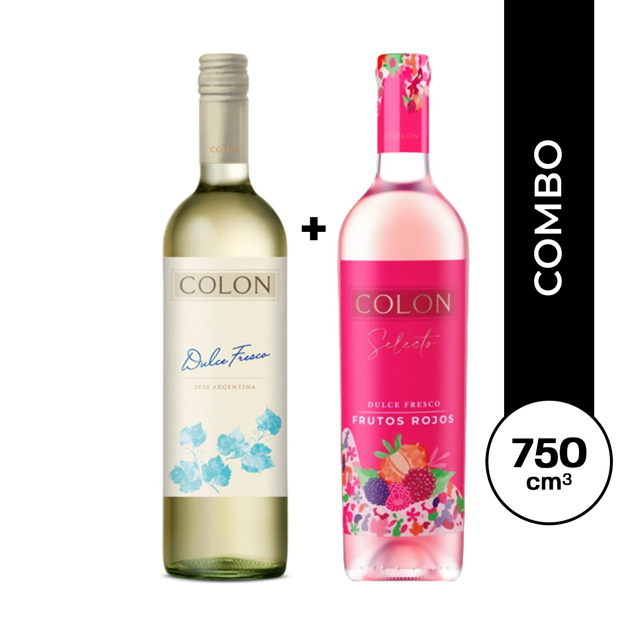 1 Colón Select Frutos Rojos 750 ml. + 1 Colón Dulce Fresco Blanco