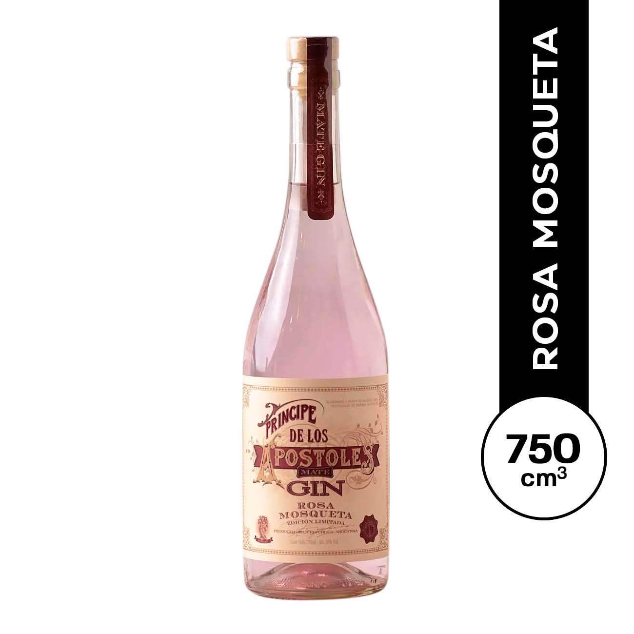 Gin Príncipe de los Apóstoles Rosa Mosqueta 750 ml.