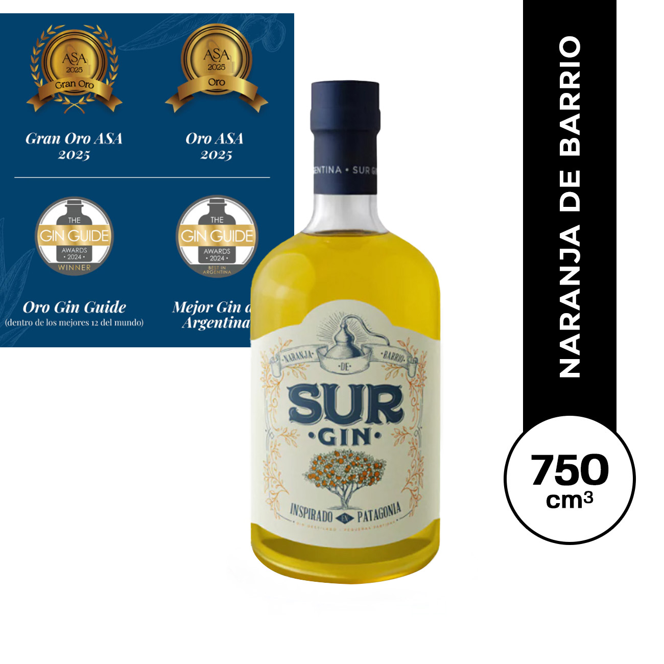 Gin Sur Naranja de Barrio 750 ml.