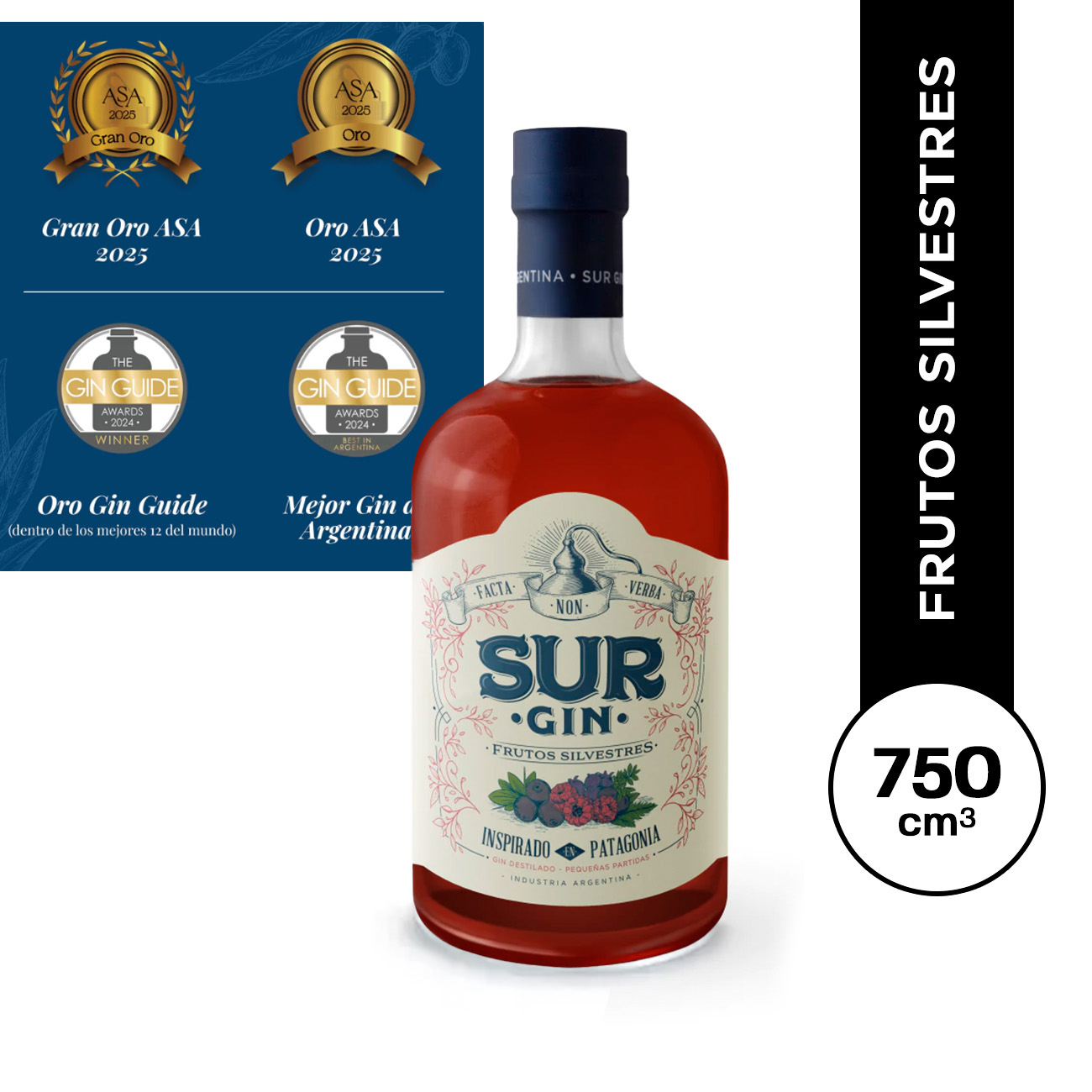 Gin Sur Frutos Silvestres 750 ml.