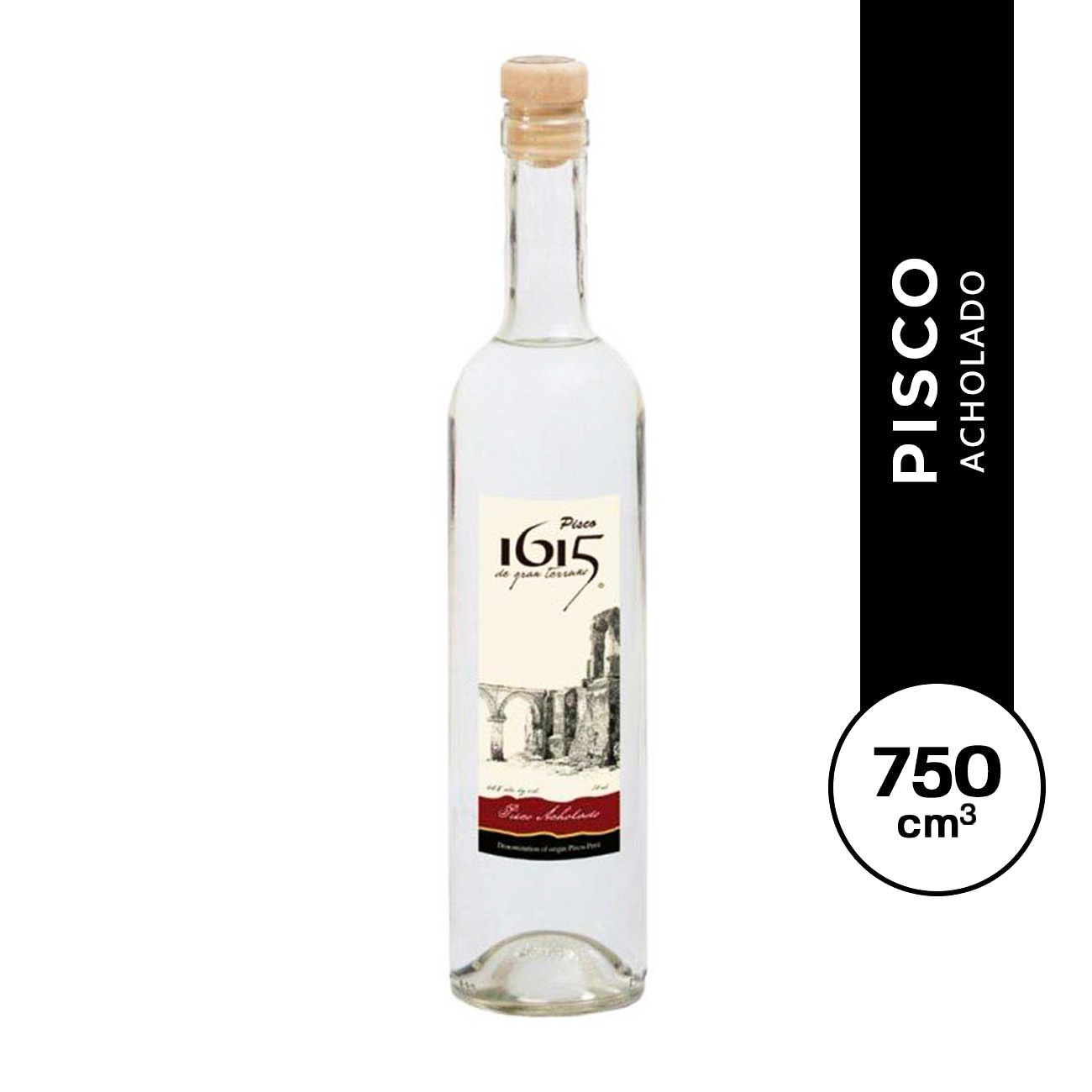 Pisco 1615 Licor Acholado Destilado 750 ml.