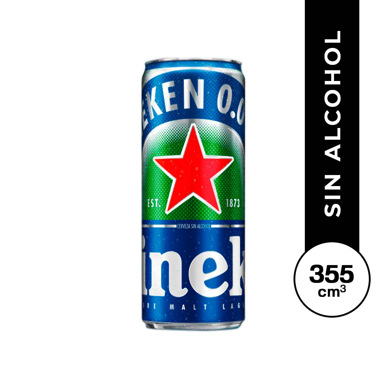 Heineken sin alcohol lata 355 cc.