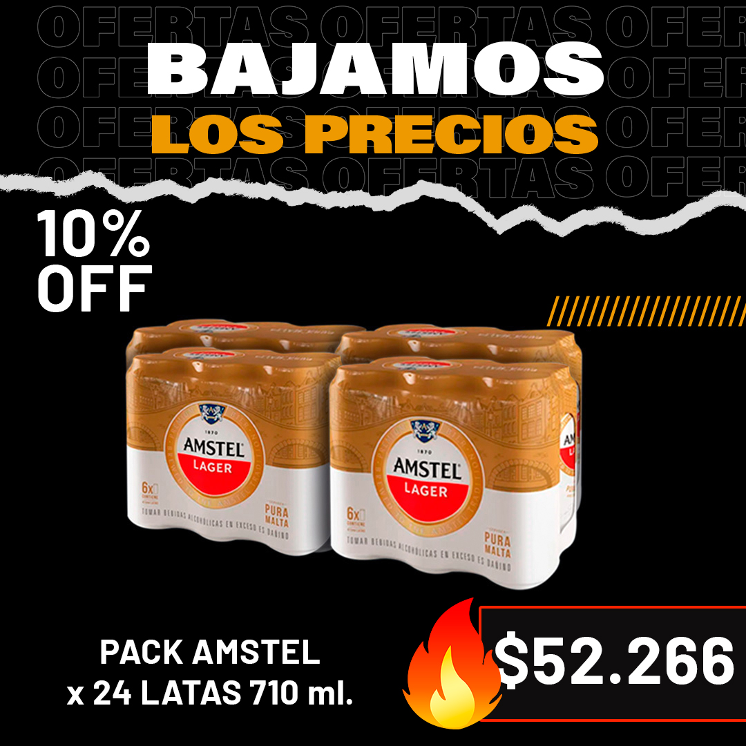 Promo exclusiva - 24 latas Amstel 710 cc. - Sólo para retiro por el local