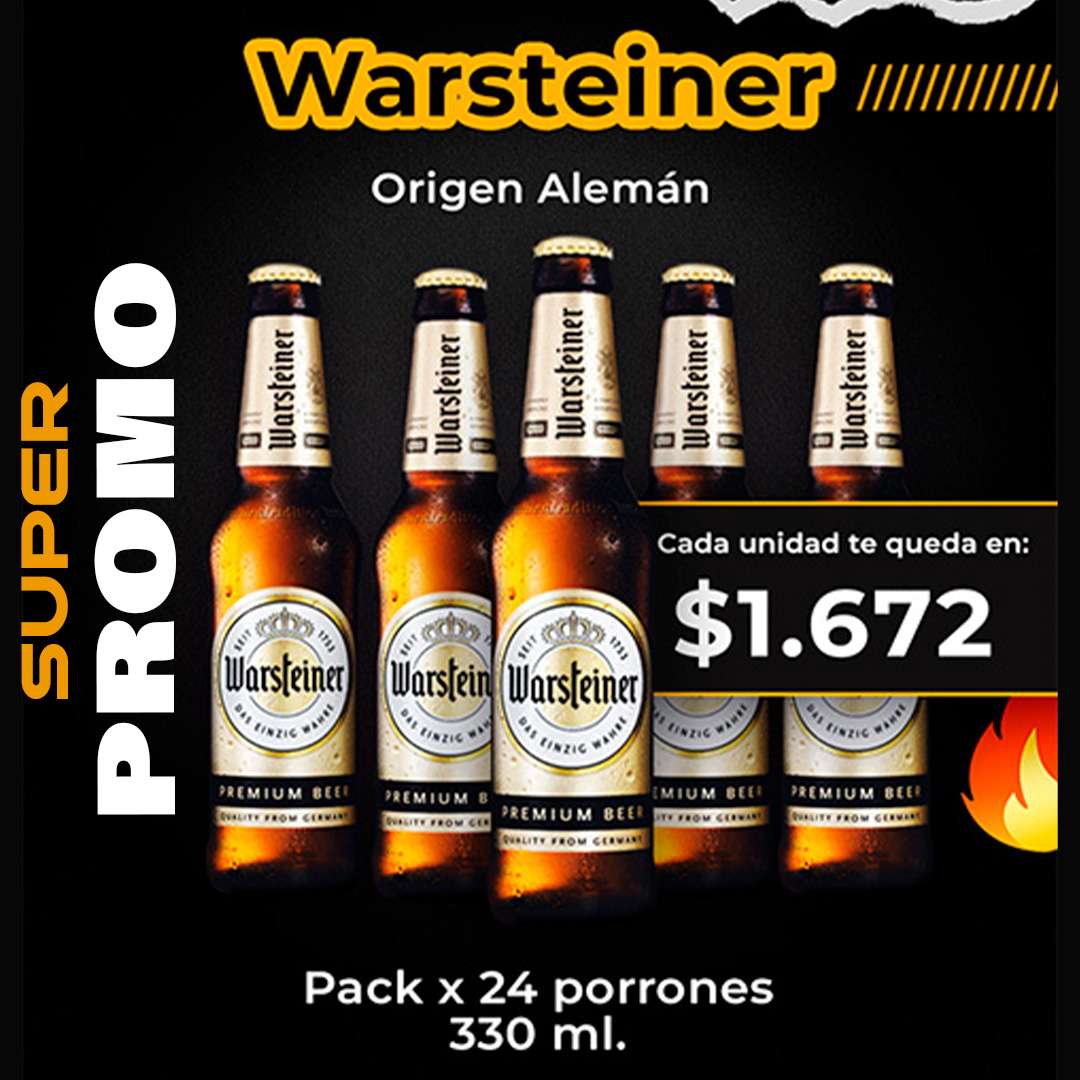 Promo exclusiva - 24 Porrones Warsteiner 330 cc. - Sólo para retiro por el local