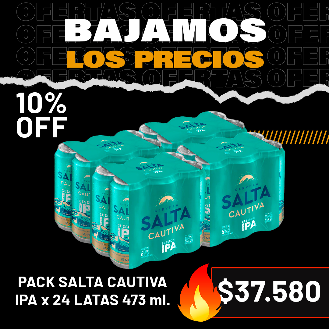 Promo exclusiva - 24 latas Salta Cautiva Ipa lata 473 ml. - Sólo para retiro por el local